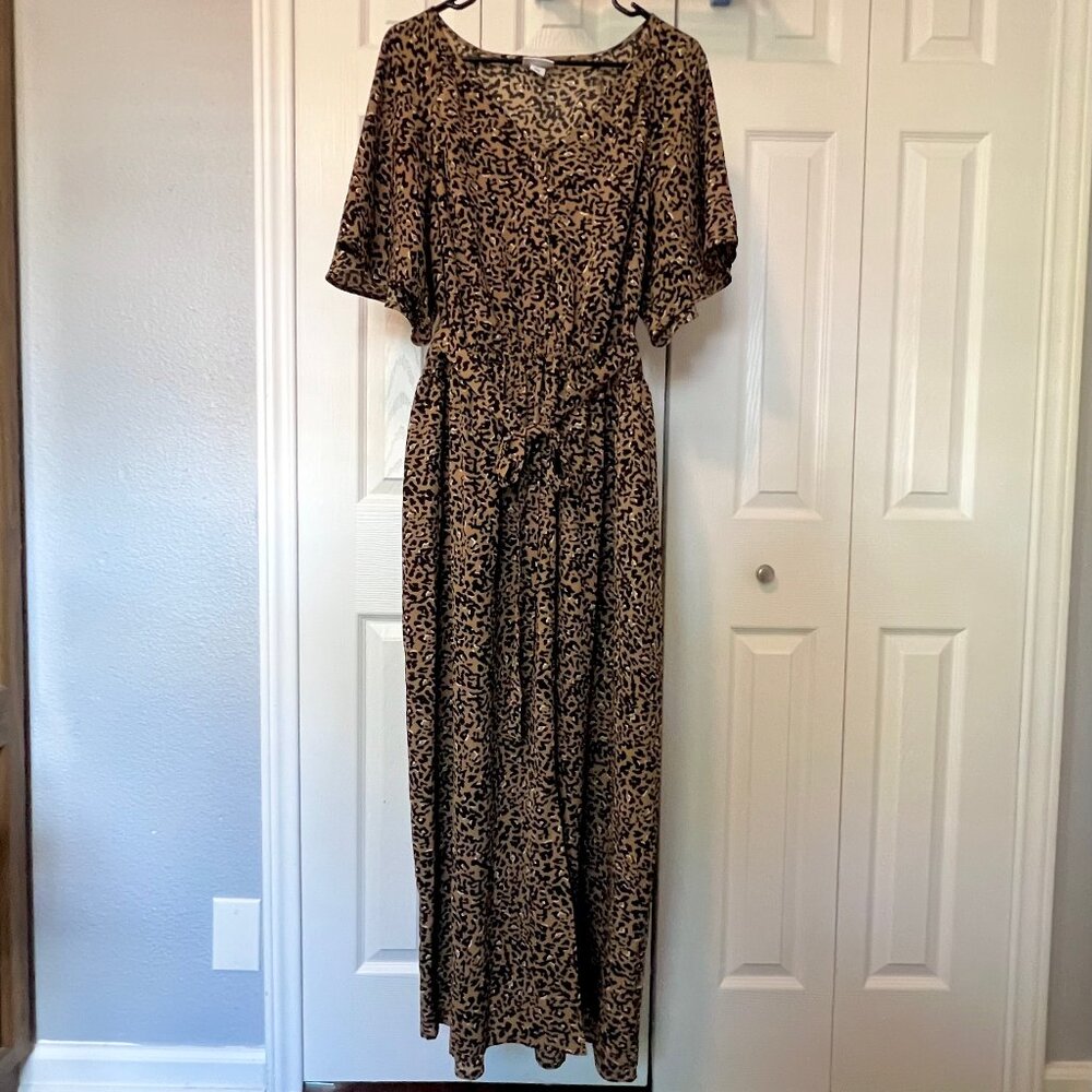 Women's Plus Ava & Viv Leopard Print Maxi Dress Size X